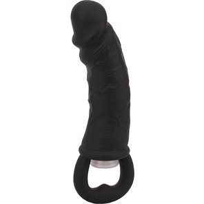  Чёрная вибровтулка-фаллос Erotic Loop Tuggers Hard Core 11,4 см 