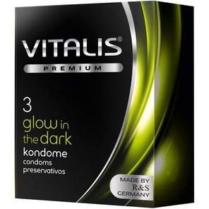  Свеящиеся в темноте презервативы VITALIS PREMIUM glow in the dark 3 шт 
