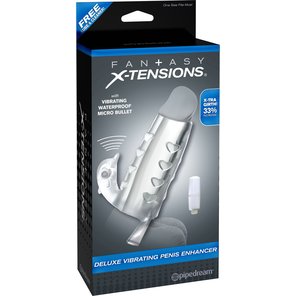  Прозрачная вибронасадка Deluxe Vibrating Penis Enhancer 13 см 