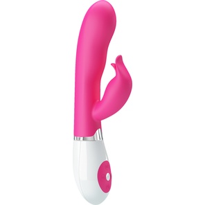  Розовый вибратор Pretty Love с клиторальным стимулятором 21 см 