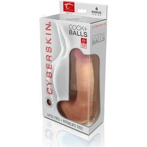  Фаллоимитатор из реалистичного материала CyberSkin Cyber Cock with Balls Medium 18 см 