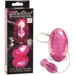  Розовая вибропулька с пультом-кристаллом и светодиодами Lighted Shimmers LED Bliss Teasers 