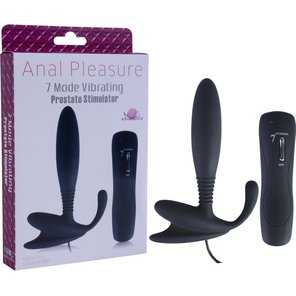  Чёрный стимулятор простаты Anal Pleasure 7 Mode Prostate 12 см 