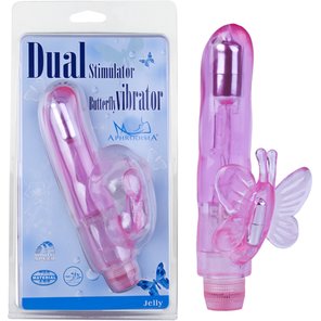  Розовый вибростимулятор розовый Dual Stimulator Butterfly 