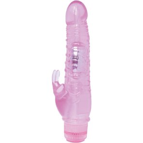  Розовый вибратор Crystal Dildo Climbing Rabbit Vibe 22 см 
