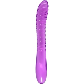  Фиолетовый двусторонний фаллоимитатор Frica 23 см 