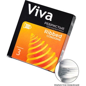  Ребристые презервативы VIVA Ribbed 3 шт 
