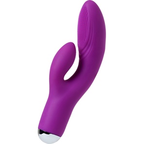  Фиолетовый вибратор с ресничками Anita 18 см 