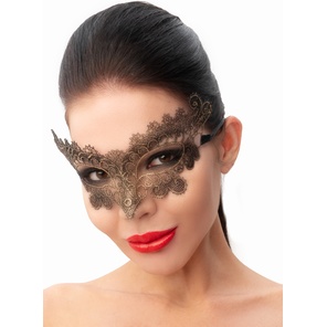 Изысканная золотистая женская карнавальная маска 