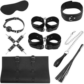  Оригинальный БДСМ-набор из 9 предметов в черной сумке 