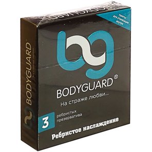 Ребристые презервативы Bodyguard 3 шт 
