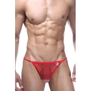  Мужские трусы-стринги в крупную сетку 