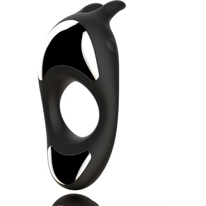  Черное эрекционное кольцо с двумя моторами Zeus Dual Vibe Cock Ring 