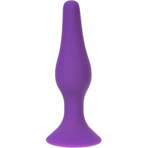  Фиолетовая силиконовая анальная пробка размера L 12,2 см 
