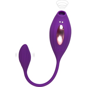  Фиолетовый вакуумный стимулятор клитора Ginny с виброяйцом 