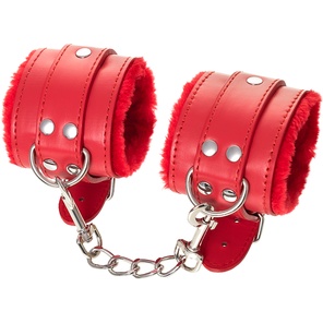  Красные наручники Anonymo из искусственной кожи 
