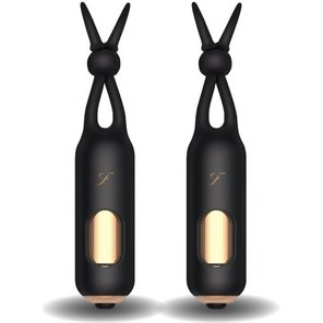  Черные вибростимуляторы для массажа сосков Vibrating Nipple Stimulators 