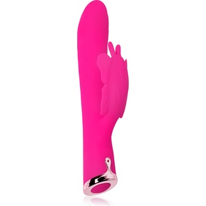  Розовый перезаряжаемый вибратор-кролик с 10 режимами вибрации 21 см 