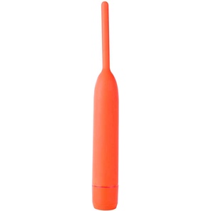  Оранжевый вибромассажер из силикона Delight 18,5 см 