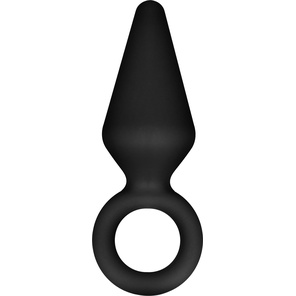  Черная анальная пробка Silicone Loop Plug Small 7,6 см 