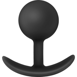  Черная анальная пробка Silicone Vibra Plug 8,9 см 