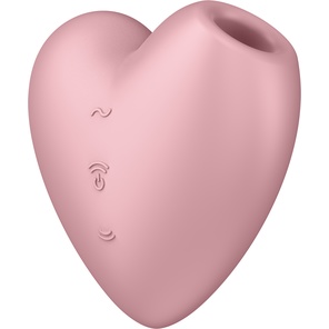  Розовый вибромассажер Cutie Heart с вакуум-волновой стимуляцией 