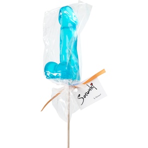  Голубой леденец в форме пениса со вкусом перечной мяты 