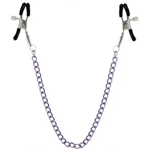 Зажимы для сосков с фиолетовой цепочкой Sweet Caress Nipple Chain 