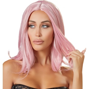  Розовый парик с прямыми волосами 