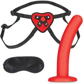  Красный поясной фаллоимитатор Red Heart Strap on Harness 5in Dildo Set 12,25 см 