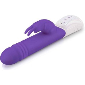  Фиолетовый пульсирующий вибромассажер G-Spot Thrusting Rabbit 24 см 
