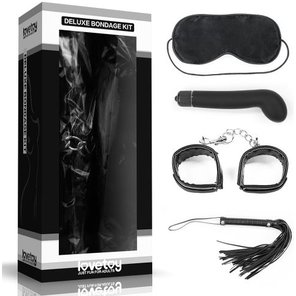  БДСМ-набор Deluxe Bondage Kit: маска, вибратор, наручники, плётка 