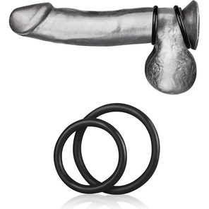  Набор из двух черных силиконовых колец разного диаметра SILICONE COCK RING SET 
