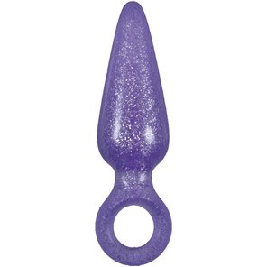  Фиолетовая анальная пробка Booty Pops с кольцом 8 см 
