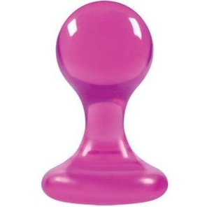  Розовая анальная пробка Luna Balls на присоске 8,5 см 