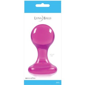  Большая розовая анальная пробка Luna Balls на присоске 9,5 см 