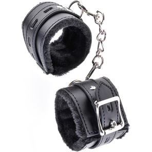  Чёрные наручники с меховой изнанкой Cumfy Cuffs 