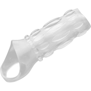  Насадка на пенис с кольцом для мошонки Clear Sensations Enhancer Sex Sleeve 11,5 см 