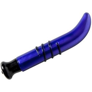  Фиолетовый стеклянный вибромассажер для массажа точки G 17 см 