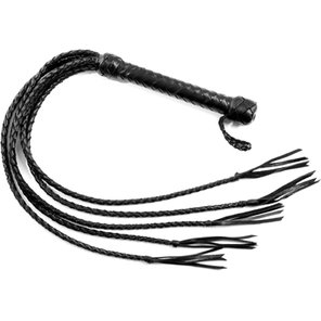  Чёрная кожаная плеть с 5 хвостами 70 см 