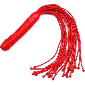  Красная плеть с ручкой-фаллосом 55 см 