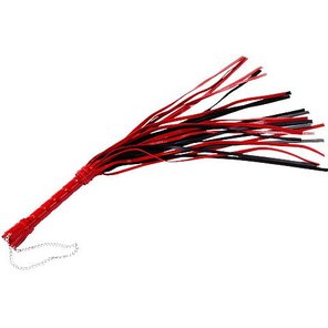  Черно-красная многохвостая плеть 65 см 