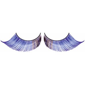  Светло-синие завитые ресницы-перья 