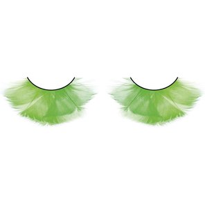  Пушистые зеленые ресницы-перья 