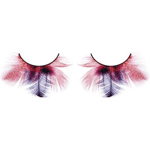  Красно-фиолетовые ресницы-перья 