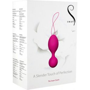  Розовые перезаряжаемые вагинальные шарики Swan Clutch с вибрацией 