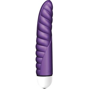  Фиолетовый вибратор с рёбрышками ChrisCross Comfort 18 см 