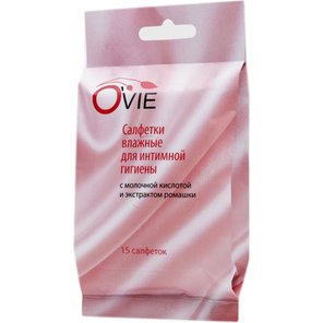  Влажные салфетки с молочной кислотой Ovie для интимной гигиены 15 шт 