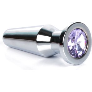  Серебристая втулка с светло-фиолетовым кристаллом 10,2 см 