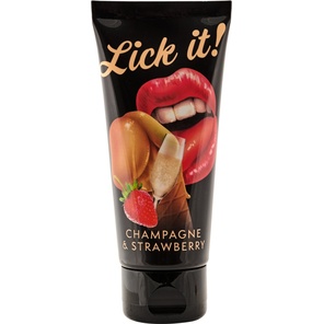  Смазка для орального секса Lick It со вкусом клубники с шампанским 100 мл 